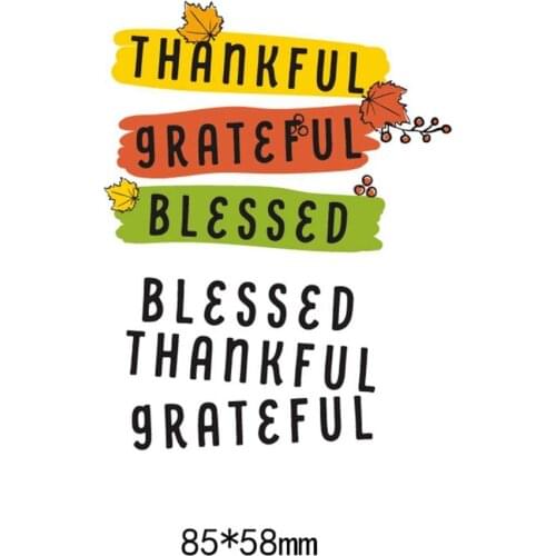 Letters thankful pattern cutting Dies paper craft home decoration metal cutting dies Craft Embossing Scrapbooking