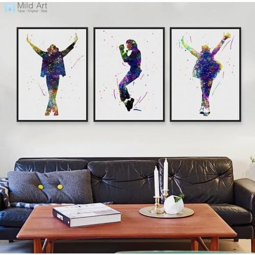 Original Watercolor This Is It Music Celebrity Pop Mucis Movie Art Print Poster Wall Art Picture Fans Home Decor Canvas Painting