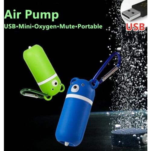 Portable Mini Oxygen Pump Power Air Pump Mute USB Charging Rechargeable Power Oxygen Compressor Aquarium Fish Tank Outdoor