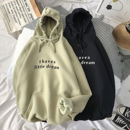 Privathinker Korean Women Fleece Hooded Sweatshirt Harajuku Letter Printed Female Oversized Sweatshirts Winter Casual Hoodie