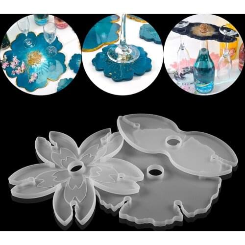 Clear Wine Rack Epoxy Resin Molds Red Wine Shelf Tray Cup Pad For DIY Resin Epoxy Casting Mold Silicone Jewelry Crafts Making