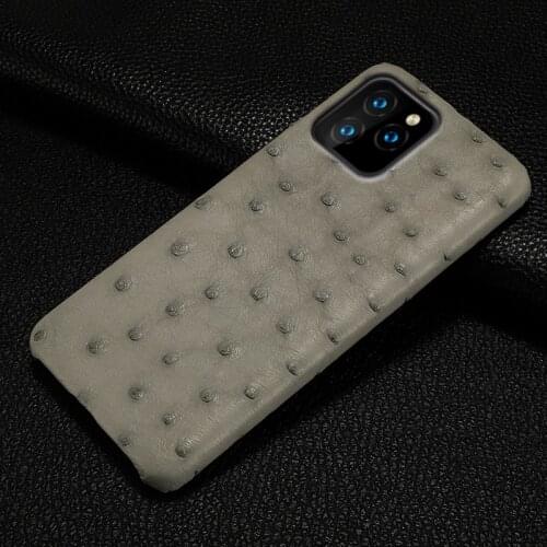 Luxury Genuine Leather Ostrich phone case for apple iphone 11 pro max 7plus Se 2020 brand new original cover For iphone 12 pro