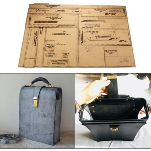 Diy handmade leather goods shoulder messenger bag kraft paper production template backpack leather craft design drawings pattern