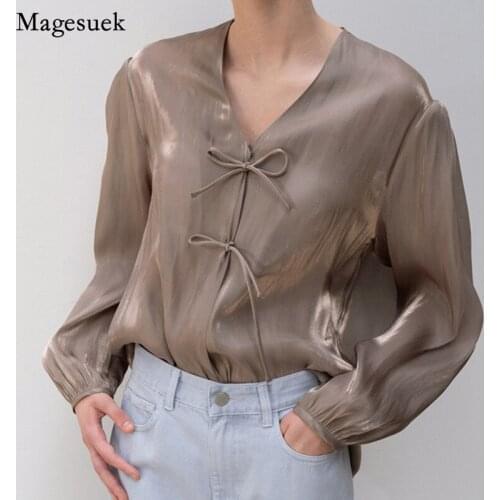 Spring Summer Women Blouse 2021 Blusas Loose White Blouse Shirts Female V-neck Transparent Sexy Casual Ladies Blouses Tops 13032