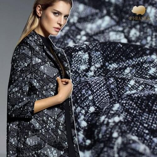 158cm woven wool jacquard fabric yarn-dyed fashion coat wool viscose fabric Italian brand fashion wool fabric wholesale cloth