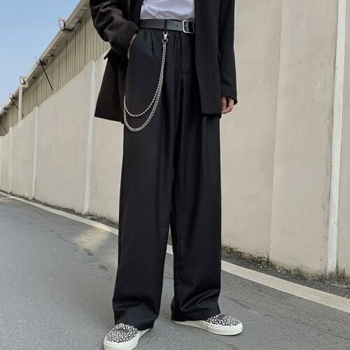 Mazefeng 2020 New Harajuku Wide Long Trousers Hot Sale Vintage Pants Couple Pockets All-match High Waist Pants Men Streetwear