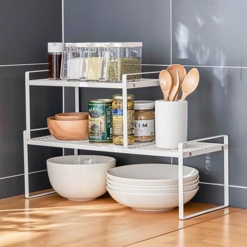 Closet Metal Spice Jars Rack Dishes Pot Storage Holder Household Kitchen Drain Shelves Bathroom Cosmetic Space-Saving Organizer