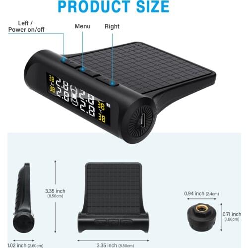 Car TPMS Tire Pressure Monitoring System Car Wireless Alarm System TPMS Tire Pressure & Temperature Real-time Display