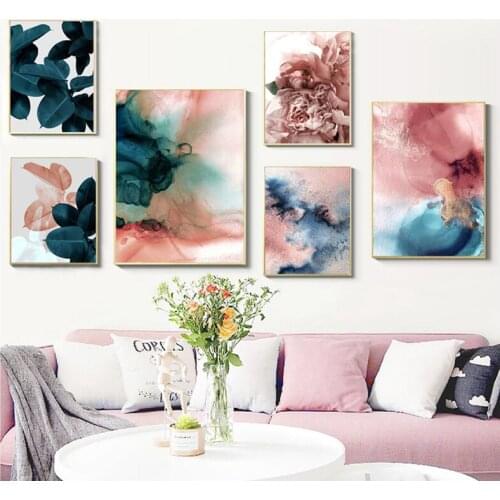 Nordic style 5D Diy Diamond painting Abstract colorful Leaf Botanical Full Diamond embroidery mosaic cross stitch bedroomZP-712