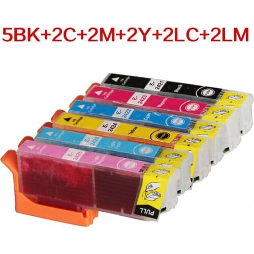 15X Compatible Ink Cartridge T2421 to T2426 For Epson EXPRESSION PHOTO XP-55 XP760 XP850 XP860 XP950 inkjet printer with chip