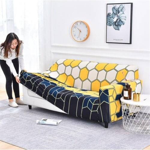 Modern Geometric Printed Slipcover High Elastic All-inclusive Sofa Cover Four Season Universal Soft Couch Covers for Living Room
