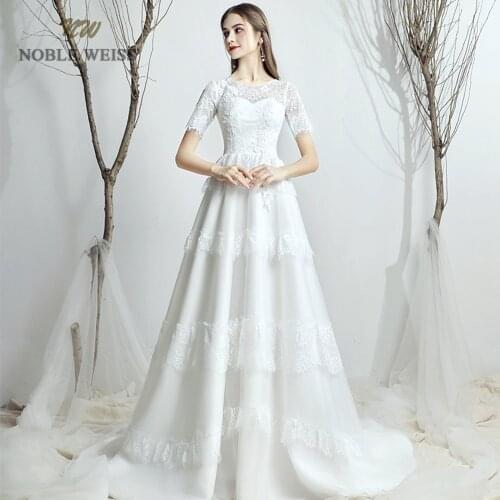 Wedding Dresses O-Neck Appliques A-Line Vestido De Noiva Plus Size Wedding Dress Bride Dress
