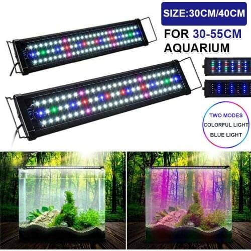LED Aquarium Light Full Spectrum Multi-Color 30cm 60cm 90cm 120cm for Fish Tank Freshwater Coral Plant Marine Lighting EU Plug