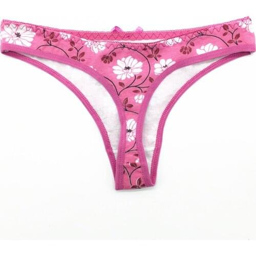 Cotton Panties G-string Underwear Womens Panties Thong Female Underpants Floral Sexy Lingerie Femme Intimate Pack 12PCS M-XL