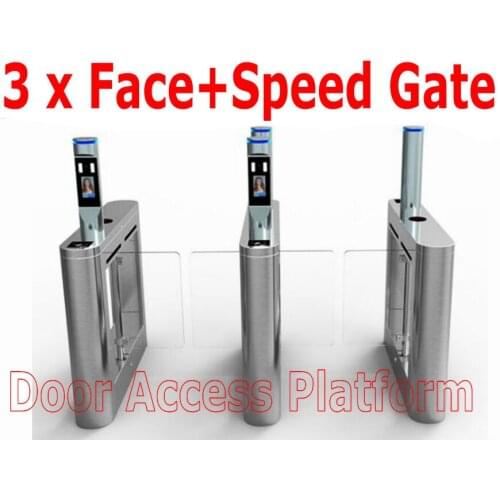 3 pcs of Face Recognized Device+Fast Speed Gate Access Control Infrared sensor pedestrian anti collision Sliding gates Control