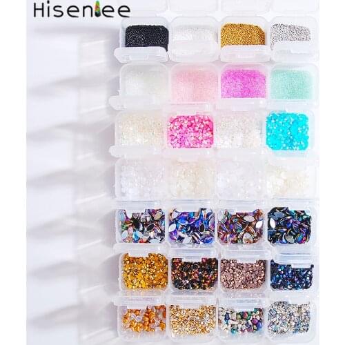 High quality four grid fashion colored glass resin broken glass stone rhinestone 3D charm DIY nail art jewelry decoration design