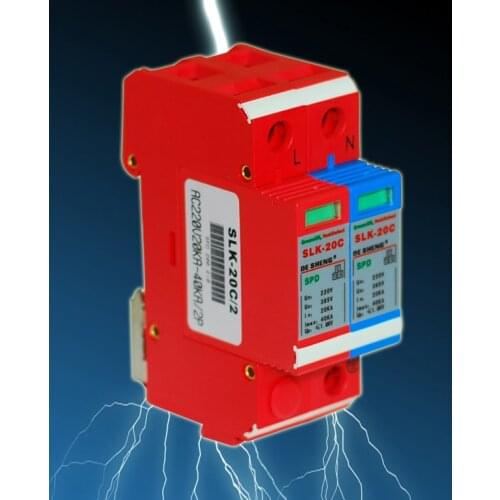 Surge Protector 2p Lightning Protector 40ka Home Network Monitoring Power Supply Lightning Protector 220V Lightning Arrester