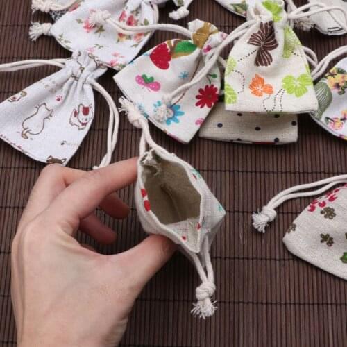 1Pc Cotton Line Drawstring Pouches Candy Favor Holder Jewelry Party Gifts Bag X7JB