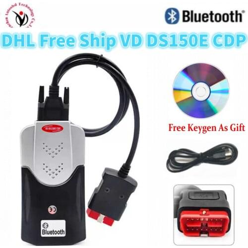 10pcs/Lot DHL ship New VCI VD DS150E CDP Bluetooth for delphis 2017R3 with keygen obd Scanner for car trucks obd diagnostic tool