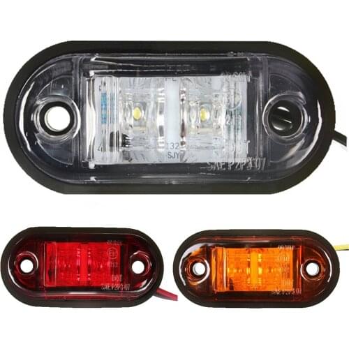 12V / 24V 2 LED Side Marker Lights Lamp For Car Truck Trailer E-marked Amber