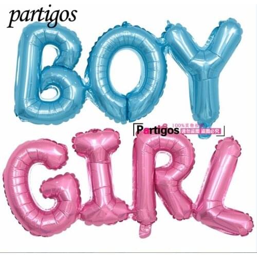 2pcs 25x70cm link boy/girl birthday letter helium foil balloons birthday balloon Baby Shower Party Decora Kids Globos Supplies