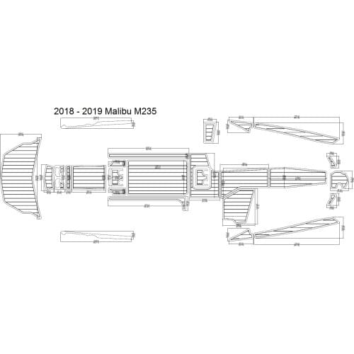 2018 - 2019 Malibu M235 Swim Step & Cockpit Pad Boat EVA Teak Decking 1/4" 6mm