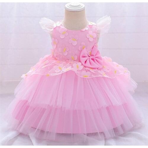 2021 New Baby Girl Party Dress Newborn Kid Tutu Wedding Birthday Party Princess Dress Halloween Clothes Children Summer Clothing