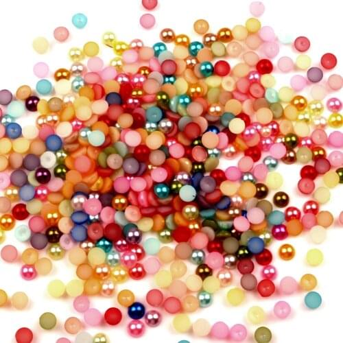 300-10000Pcs Mixed 2-10mm Half Round Pearl Beads Craft Cabochon Scrapbook Decoration Flatback Nail Art Garment Beads DIY