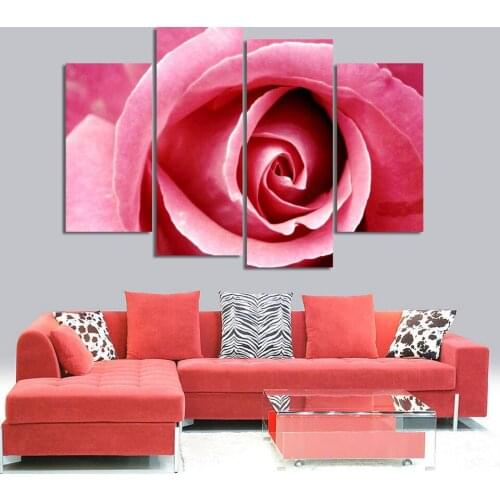 4pcs Fashion Rose Flower Canvas Painting Pictures On The Wall Print Paintings Home Decor Canvas Wall Art Modular Photos No Frame