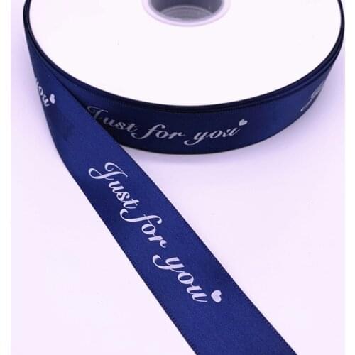 5yards 10 20 25 38mm Printed "just for you" Polyester Ribbons for Wedding Christmas Party Decorations DIY Bow Craft Ribbons #03