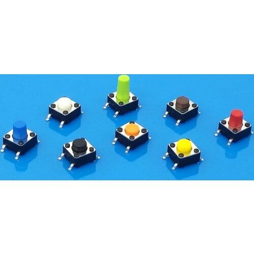 5000pcs Colorful SMD 6*6 Series Micro Tact push button Switch 6X6 SMT 4p orange white red green blue brown yellow button