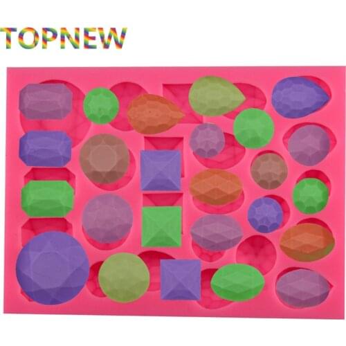 Diamonds Cake Mold Gem 3D Silicone Cake Mould For Cake Decorating Fondant Epoxy Resin Pendant Jewelry Mould