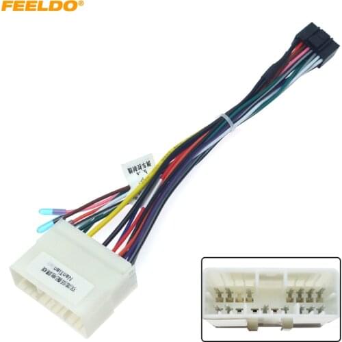 FEELDO Car Audio Radio 16PIN Wiring Harness Adaptor For Ssangyong Chevrolet Spark Power Calbe Plug Head Unit Harness #HQ6386