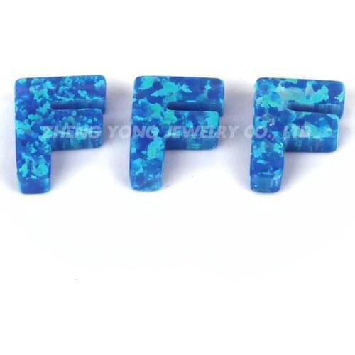 Free Shipping OP05 Blue Opal Letters F 7.5*10mm Opal Stone for Necklace with Cheaper Price