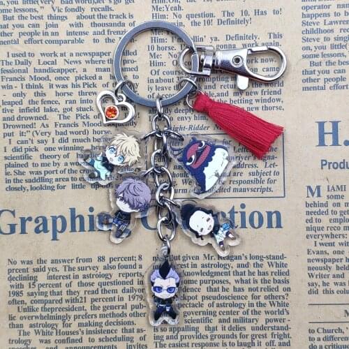 Black Clover Cute Acrylic Anime Keychain For Lady Key Ring Jewelry Birthday Party Schoolbag Decoration Pupil Boy Girl Gift