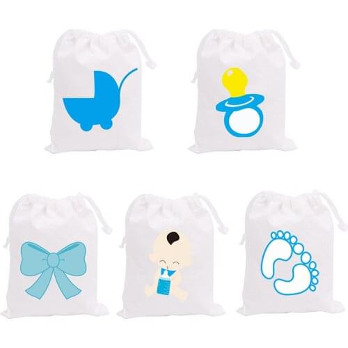 Baby Shower Theme Birthday Party Favor Bags Blue Candy Gifts Bags Baptism Kids Birthday Favor Bags Party Supplies Baby Shower