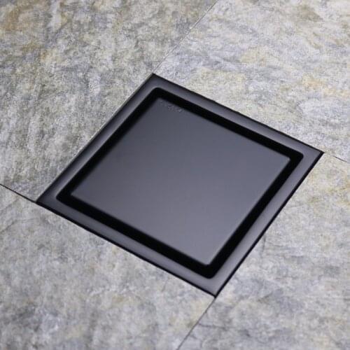 304 stainless steel floor drain 150X150mm deodorant floor drain, matte black invisible floor drain, can be inlaid with tiles