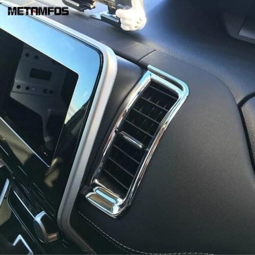 For Nissan Serena 2016-2018 2019 Chrome Middle Air Conditioner Vent Outlet Cover Trim Molding Interior Accessories Car Styling