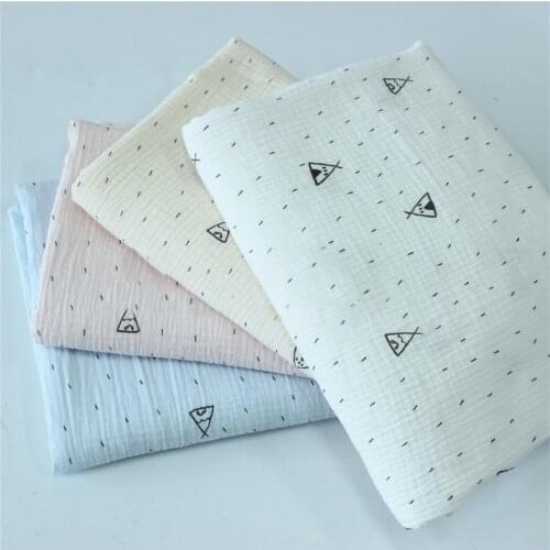 135x50cm Cotton Crepe Polka Dot Seersucker Infant Double-Layer Gauze Fabric, Making Blanket Pajamas Cloth