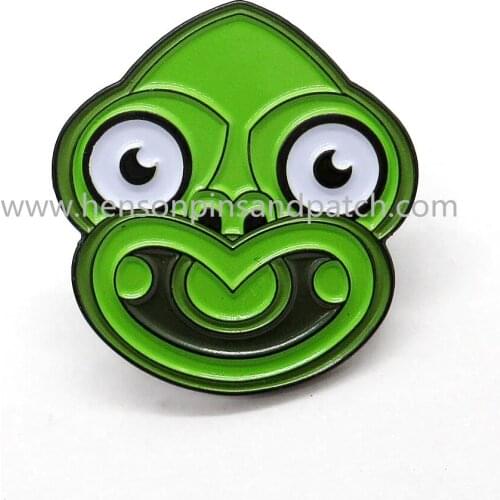 Custom black metal soft enamel frog badge