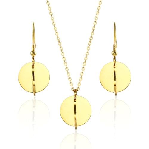 OUFEI Stainless Steel Jewelry Set Accessorie Fashion Jewelry Earrings Necklace Womens Suit Bohemia Necklaces Pendants Suit 2019