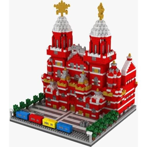 Red Square Models Small Diamond Building Bricks World Famous Architecture Kis DIY Toys Birthday Gift