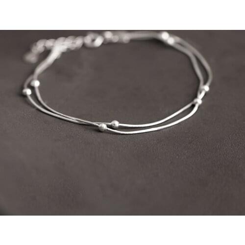 Summer Brand Fashion Silver Color Layered Beads Bracelets For Women New Designer Charms Bracelets Bijoux Wholesale