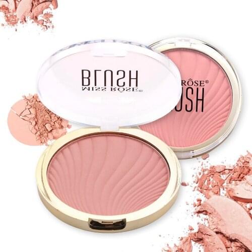 MISS ROSE Six-color Face Blusher Powder Rouge Makeup Cheek Blusher Powder Minerals Palettes Blusher Brush Palette Cream Makeup