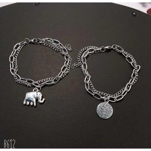 Fashion Punk Titanium Steel Retro Personality Bracelet Stainless Steel Multi Layer Bracelet Jewelry for Men Accessories Hot Sale