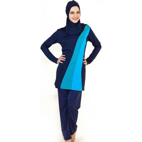 Muslim Swimwear Islamic Swimsuit for Women Girls Hijab Swimwear Full Coverage Muslim Swimming Beachwear Patchwork