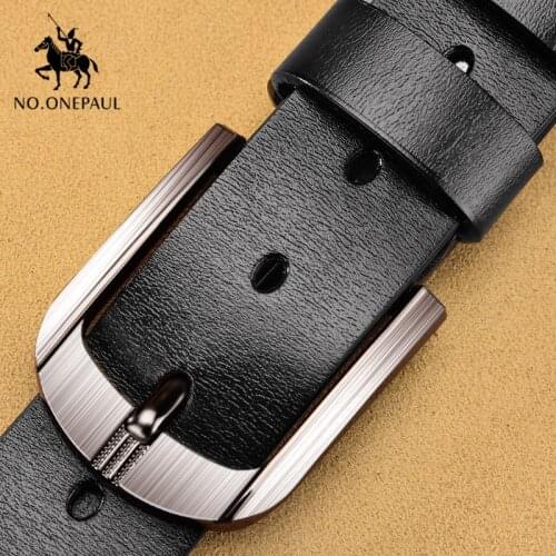 NO.ONEPAUL Fashion Leather Belts for Mens Casual Retro Buckle fashion Luxury brand belts waist leather belt men free shipping