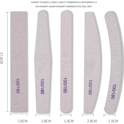 5-3PCS Sandpaper Nail File Set 100/180 Double Side Sanding Buffer Block Grey Nail Files for Grinding Polishing Gel Manicure Tool