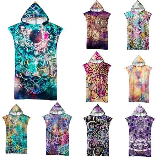 Customizable Outdoor Quick Dry Bath Beach Towel Microfiber Changing Bathrobe Cloaks Hooded Poncho Surf Womens Swimwear 2021