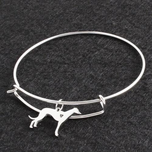 No Fade Greyhound DIY Openning Bracelet Bangle Femme Pulseras Mujer Pet/Dog Bracelets & Bangles for Women/Men Jewelry